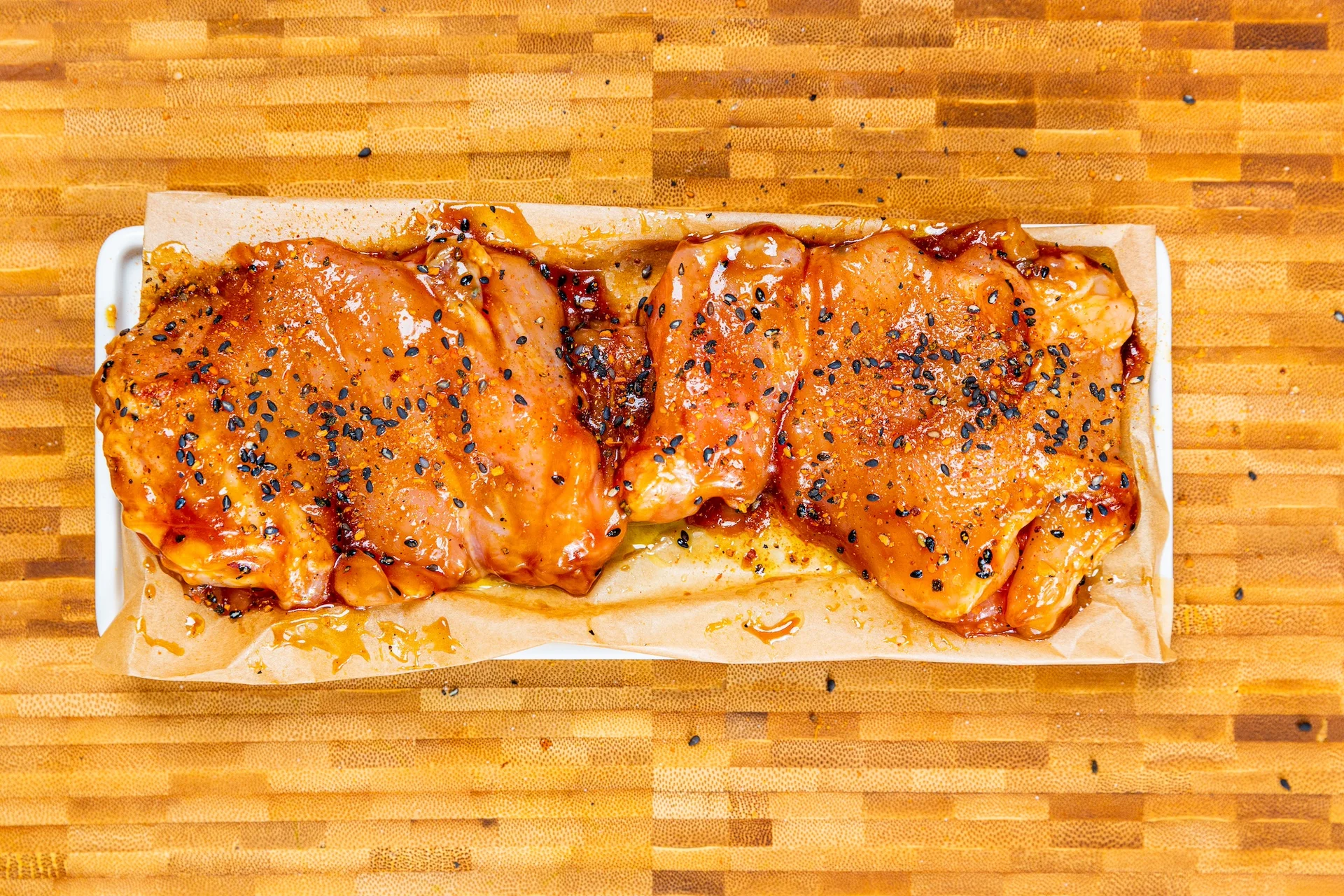 Chicken in teriyaki sauce.